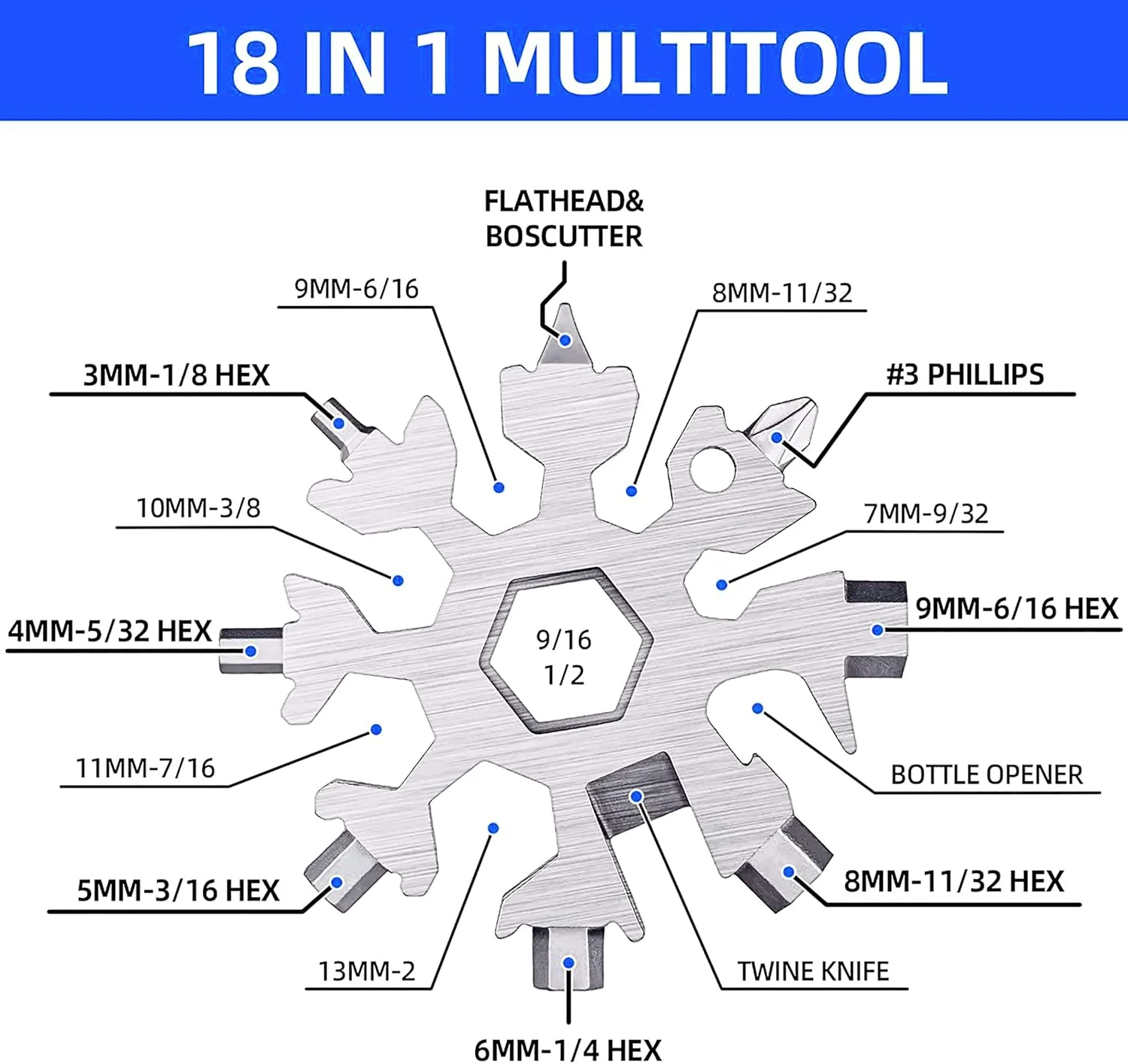 18 in 1 Multi-Purpose Snowflake Tool - 50% OFF - Image 6